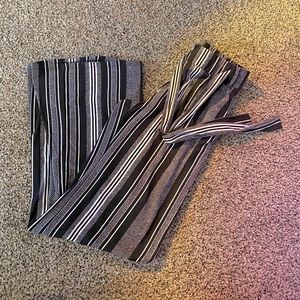 Black and white striped pants